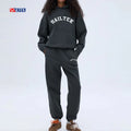 Women's Casual Sets Custom Embroidered logo Tracksuit Fleece Cotton 2 Piece Sweatpants and Hoodie Set Jogging Suits