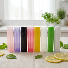 5g PP Plastic Lip Balm Lipstick Container Tube Screw-on Cap Clear Black White Colors Screen Printing Wholesale Empty Blush