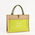 Wholesale Blank Waterproof Linen Shopping Bag Flax Handbag Customized Logo Printed Linen Handbag Custom Printing Jute Bag