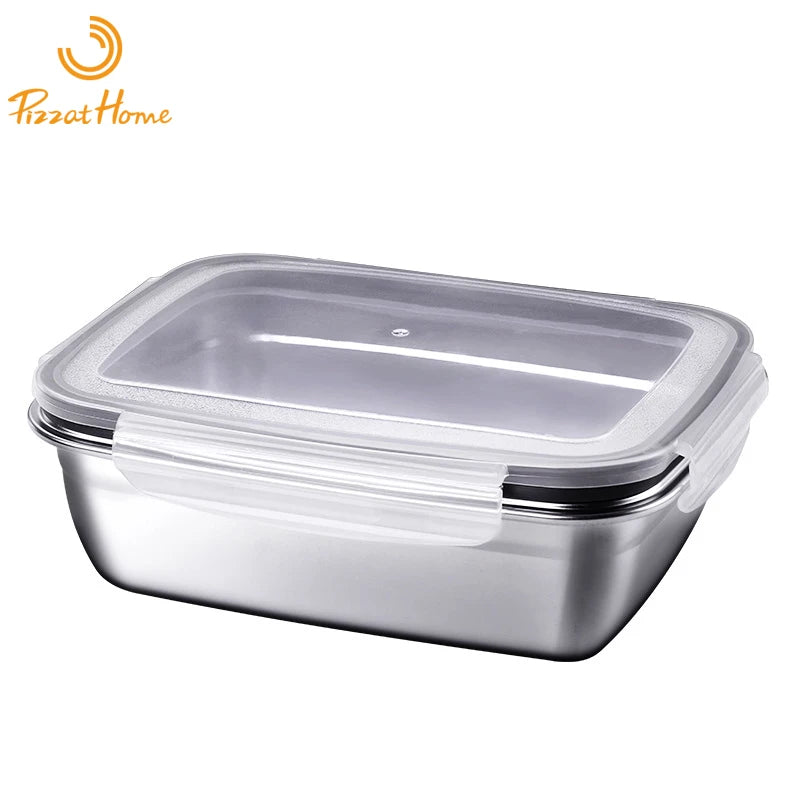 304 Food Grade Stainless Steel Lunch Box 550ml/850ml/1500ml Lunchbox Rectangle Food Container Salad Fruit Dishware