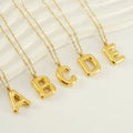 Chunky Gold Silver Stainless Steel Alphabet Letter Pendant Necklace 3D Bubble Balloon Initial Letter Necklace for Women Men