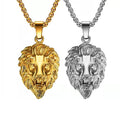 Men Gold 48mm Lion King Necklace Stainless Steel Chunky Lion Head Pendant Necklace Hiphop Animal Jewelry Jesus Piece Necklace