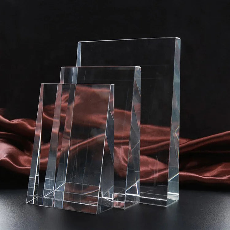 Hot Sale K9 Transparent Blank Hand Made Crystal Trophy Award Plaque Trophy Custom Crystal Trophy with Engravied logo
