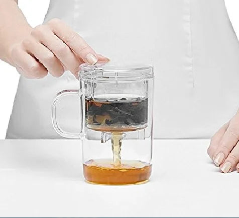 500ml Press Button Modern Luxury Design High Quality Eco-Friendly Borosilicate Glass Teapot with Infuser