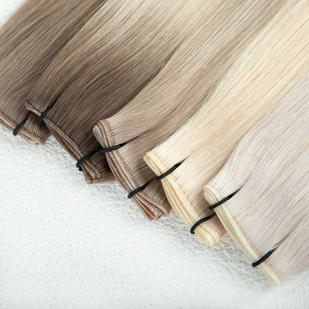 LeShine Genius Volume Weft Hair Extensions Double Drawn Color 2 Russian No Silicone Genius Weft Extensions