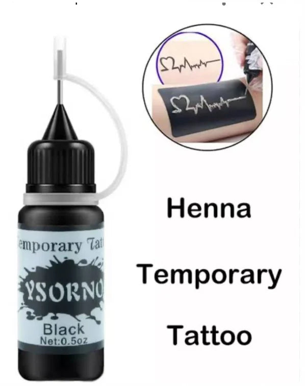 YSORNO  Halal Muslim Henna Herbal Botanical Waterproof  3-7 Days   Temporary Tattoo Ink Dripple  Bottles Barrels