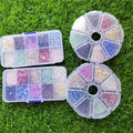 Factory Price Two Style Gravel Chips Box Healing Reiki Gemstone Crystal Round Plastic Box Gravell Chips for Home Decor