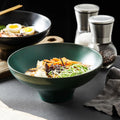 8-Inch Japanese Style Antique Round Ceramic Ramen Bowl Fire Resistant Noodles Wire Horn Soup High Tall Hotel Disposable Use