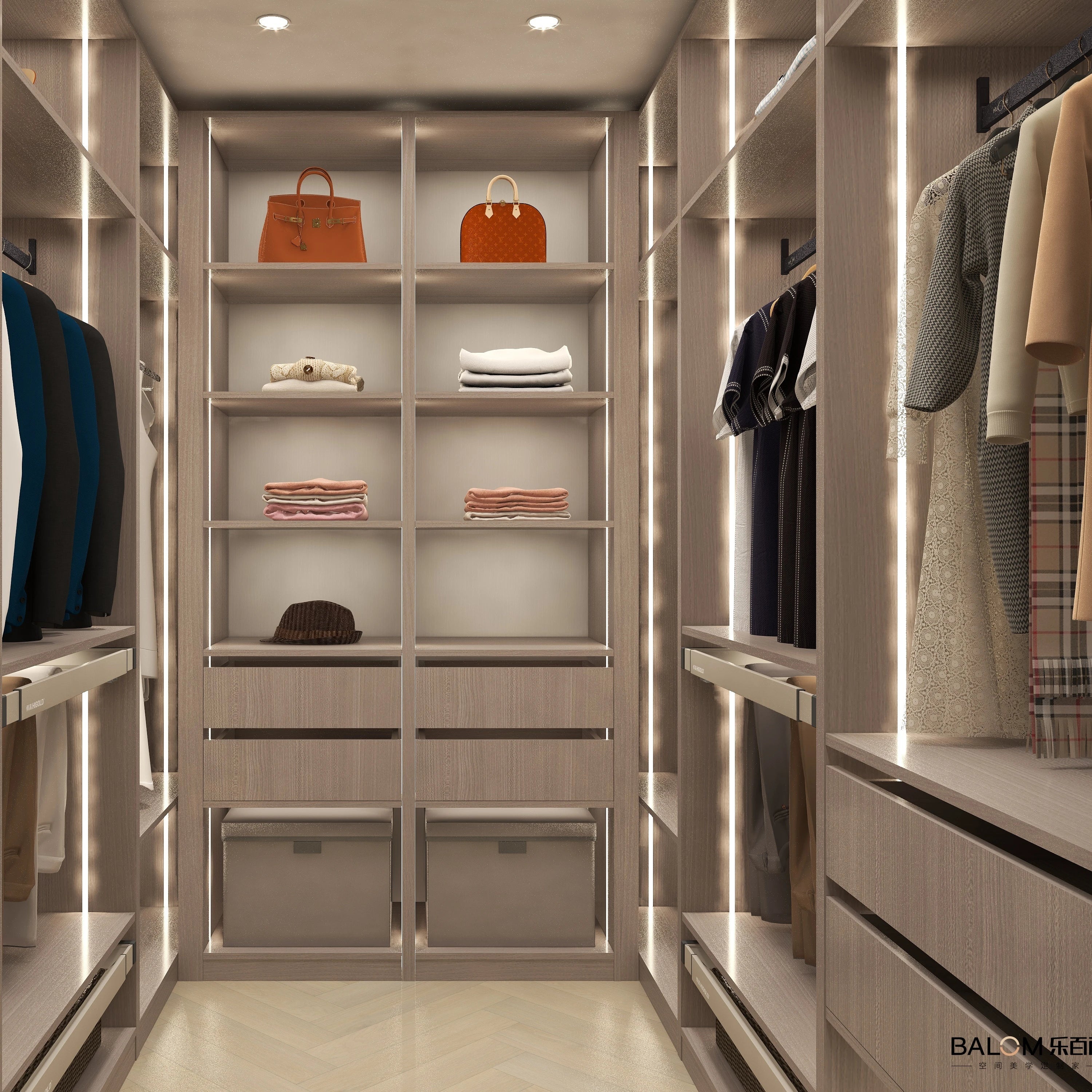 Nordic Style Customized Wardrobe Cabinet Bedroom Furniture Open Wardrobes Bedroom Closet