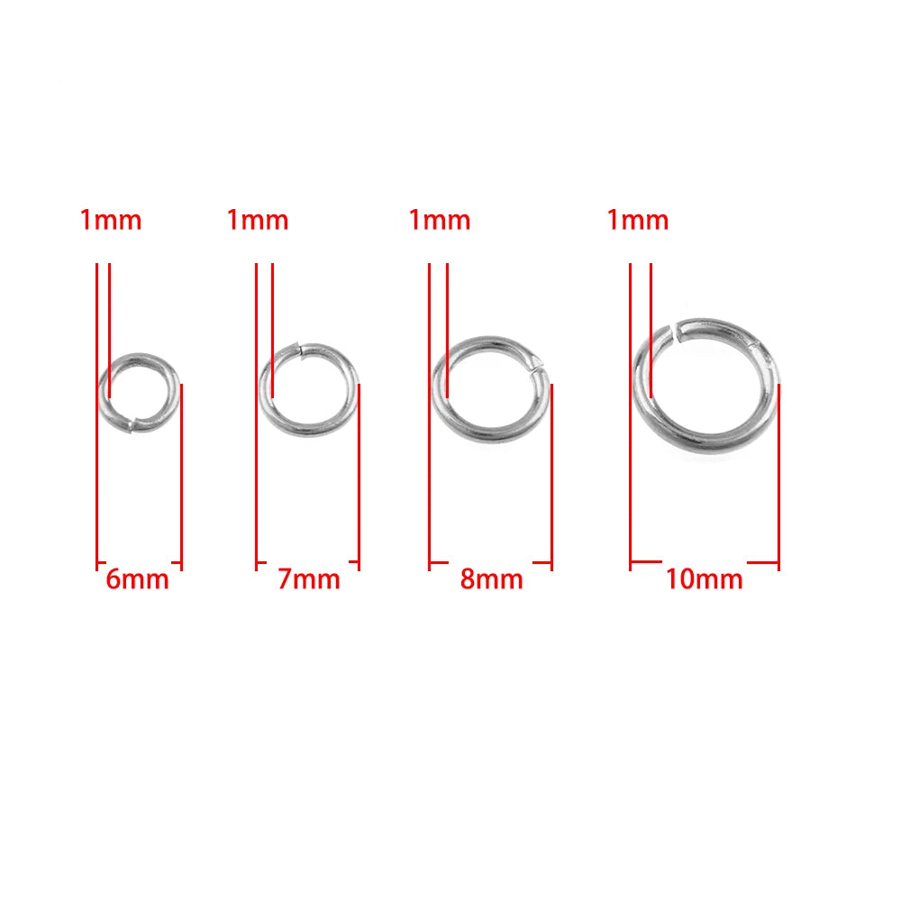 Rose Gold/18K Gold/Black Plated 316L 304 Stainless Steel Jump Rings Jewelry Making Components