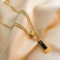 DAIHE European and American Design High-end Sweater Chain Double-layer Long Titanium Steel Necklace