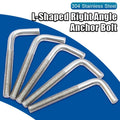 Stainless Steel 304 L-Shaped Anchor Bolt Screw M4 to M12 Sizes Plain Finish GB Standard