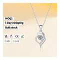 Fast Delivery S925 Silver Necklace for Women Moissanite Heart Pendant with Chain