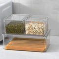 Kitchen Refrigerator Clear Acrylic Stackable Plastic Storage Organizer Drawer Airtight Fridge Food Container Boxes Set