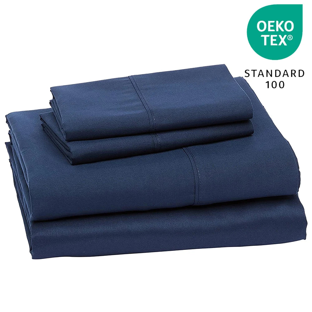 Bed Sheet Set Super Soft Microfiber 1800 Thread Count Luxury Microfiber Sheets Fit 18-24 Inch Deep Pocket Mattress