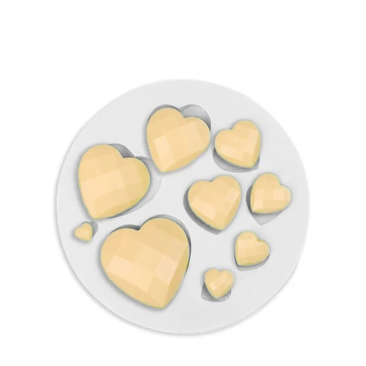 YS 3D Diamond Love Heart Food Grade Mold Shaped Silicone With Dessert Decorating Cakes Mould Birthday Fondant Chocolate Baking
