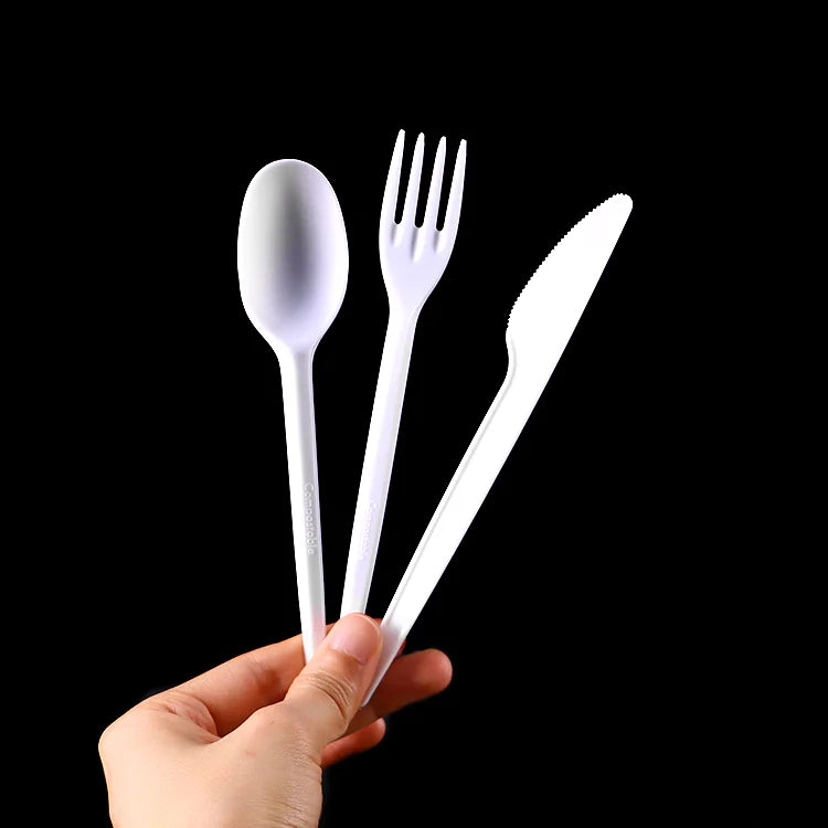 Eco-Friendly Biodegradable CPLA PLA Individually Packed Heavy Duty Plastic Cutlery Kit With Napkin