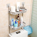 2 Tier  Over Toilet Wall Floating Shelf Toilet Storage Rack Bathroom Over the Toilet Storage Shelf