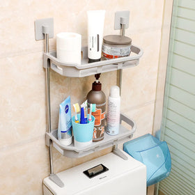 2 Tier Over Toilet Wall Floating Shelf Toilet Storage Rack Bathroom Over the Toilet Storage Shelf