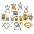 Wholesale Small and Middle Metal Buckles Crystal Rhinestone Connector Rings Ring Type Material