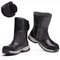 Microfiber Leather MD Rubber Sole Industrial Boots Breathable Black Men Steel Toe Price Fashion Safety Boots