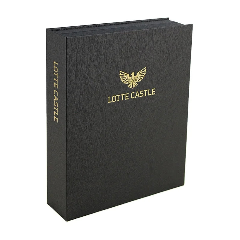 Custom Logo OEM Black Leather Magnetic Closure Cosmetic Card Packing Paper Box With Foam EVA Insert ECO Friendly Cardboard Box