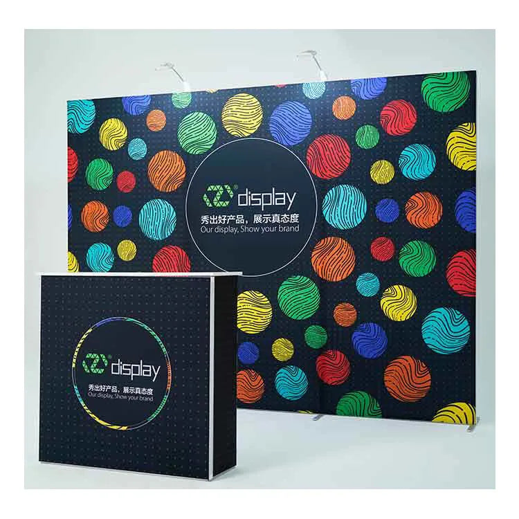 Modular Tool-Free Lightweight Aluminum Fabric Dye-sublimation Printed Customized Size Portable Backdrop Expo Trade Show Display