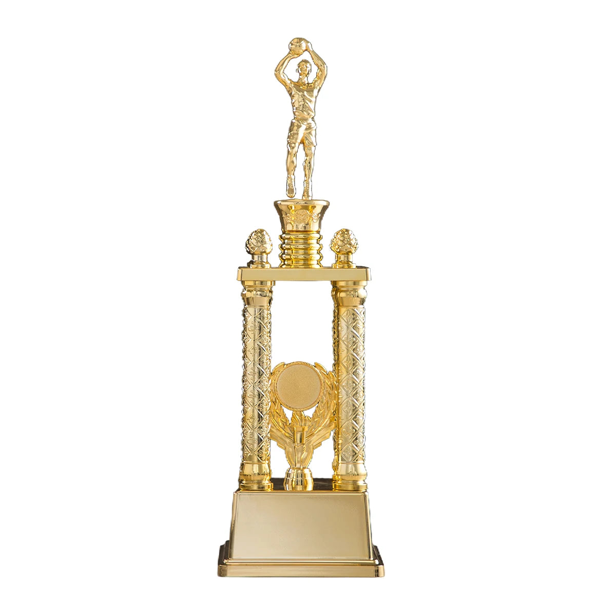 Hot Sale Design Champions League Four Pillar Trophy Basketball Metal Trophy for Sports Competitions JS01