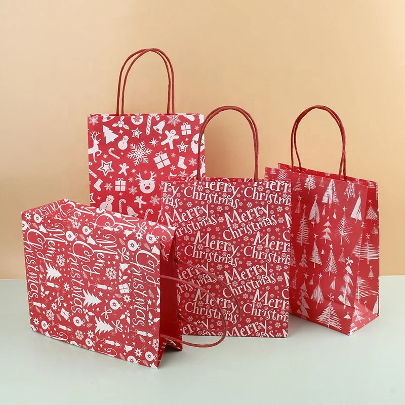 Fancy Christmas Paper Bag Christmas Drawstring Bag Storage Bag