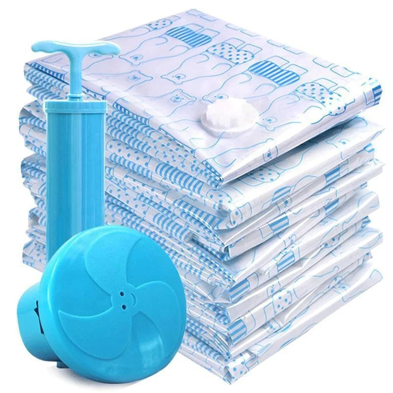Portable Home Mattress Space Saver Reusable Vacuum Compressed Storage Bags Set Large Vacuum Storage Bags for Clothes With Pump MegaBDM