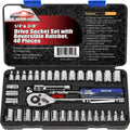 OEM  40 Pieces 1/4-Inch & 3/8-Inch Drive Socket Set With 72 Tooth Reversible Ratchet Hand Tool Sets