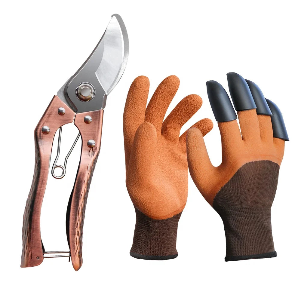 Pruner Pruning Shears and Puncture Proof Gardening Gloves with Claws Garden Cutter Clippers Garden Secateurs
