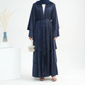 Mexizo New Designs Elegant Satin Abaya Modest Big 3 Layers Open Abaya Women Muslim Traditional Muslim Clothing