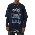 Fashion Hip Hop Printing Custom Logo Heavyweight Oversized Vintage Long Sleeve Graphic Streetwear T-shirt