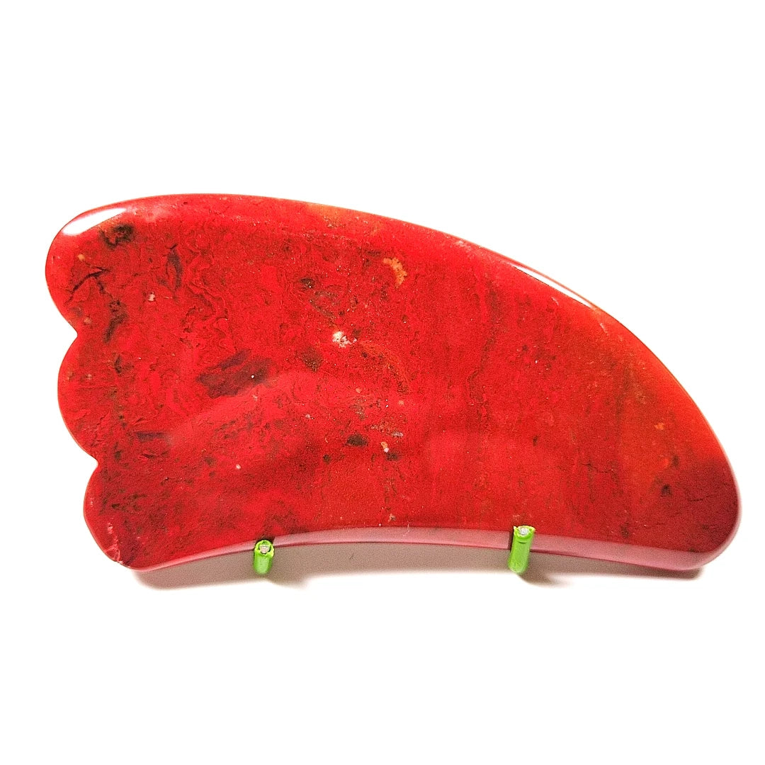 Huiying Best Sale Natural Stone Mookaite jasper Stone Massage Board Tools Claw Shape Face Gua Sha Board