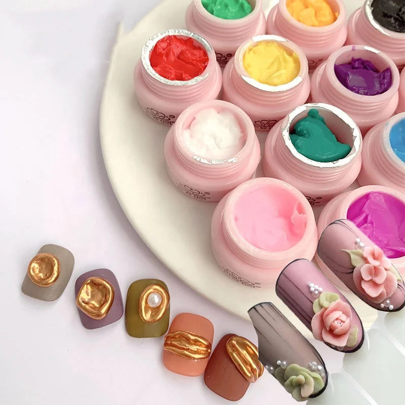 5D Sculpture Nail Gel 5ml 12colors Soak Off Nail Modeling Carving Sculpture Gel Carved Plasticine UV Gel Varnish