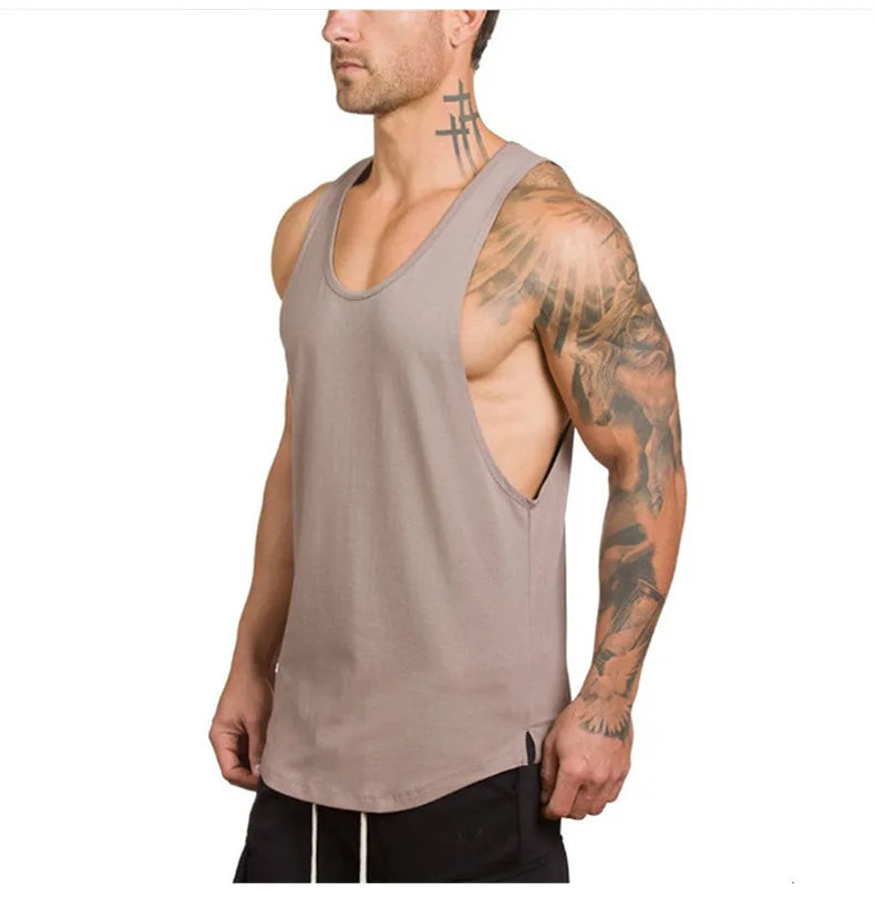 Cotton Custom Workout Tank Top Bulk for Men Fit Summer Muscle Singlet Multi-Colors Sleeveless Travel Vest Cut Off Tank