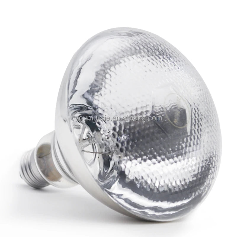 White Pitted Waterproof Infrared Heat Lamp Breeding Bulb 100W/150W/200W/250W Pet Brooder Hatch Chicken Pig Heating Lamp