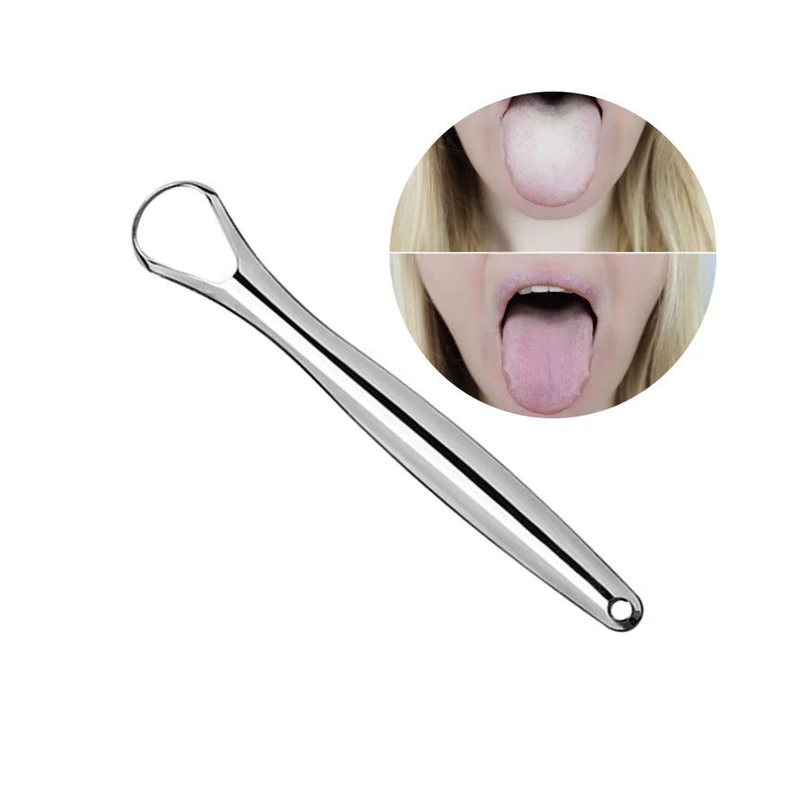 Stainless Steel Double-sided Tongue Scraper Cleaner 304 Steel Oral Care Tool Lightweight & Easy to Use Removes Bad Breath
