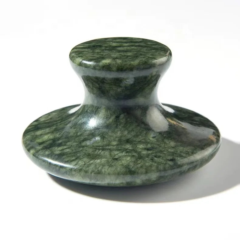 Large Size 9 cm Green Jade Mushroom Stone Massage Products Natural Jade Guasha Tool Stone Body Gua Sha Cool Hot Therapy Massager