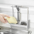 HelloWorld Fashionable Kitchen Stainless Steel Sponge Rags Simple Creative Ventilation Draining Racks Bottom Detachable Rag Rack