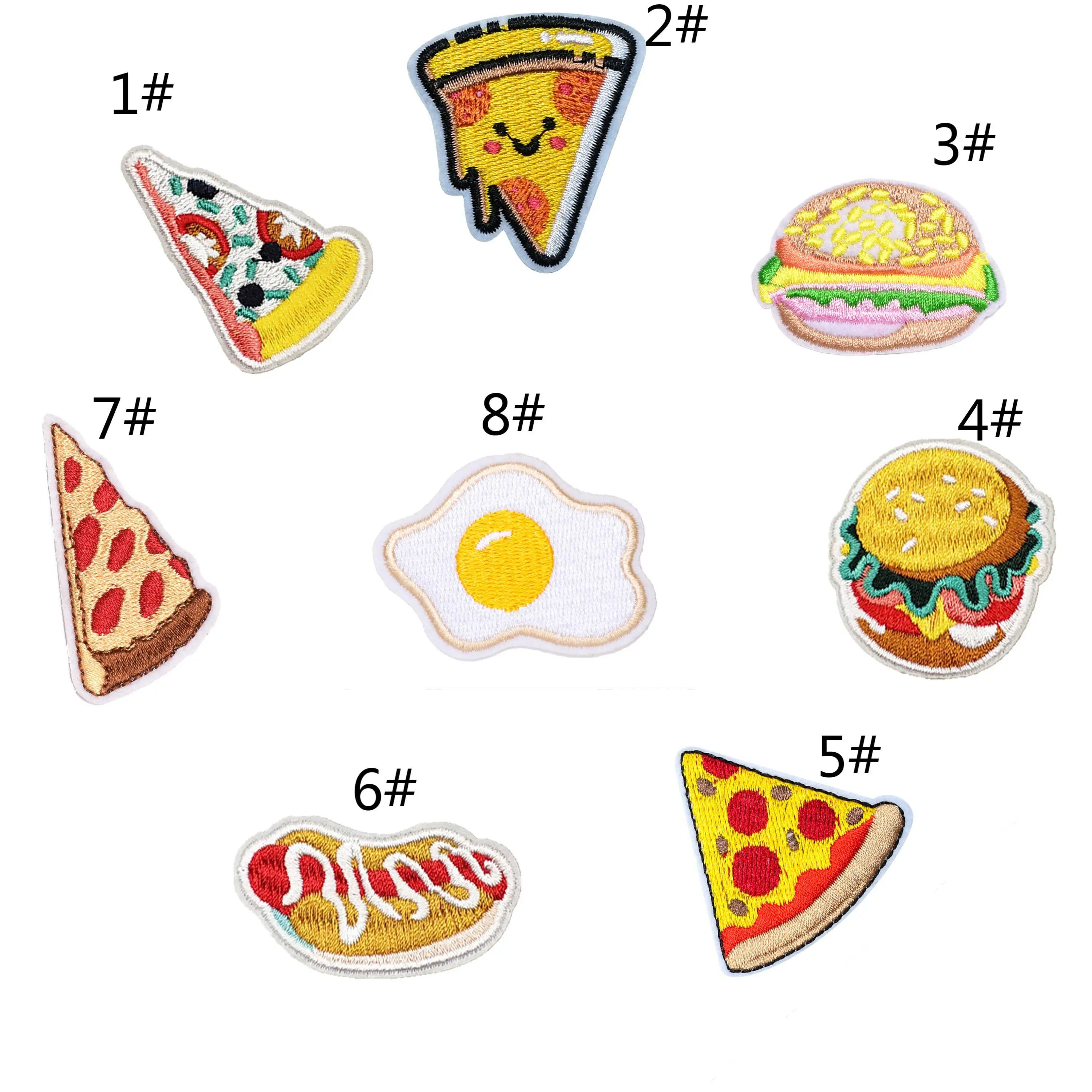 Hot Selling Iron-On Patches Embroidered Simulation Hot Dog Hamburger Snack Pizza-Popular Snack Patches