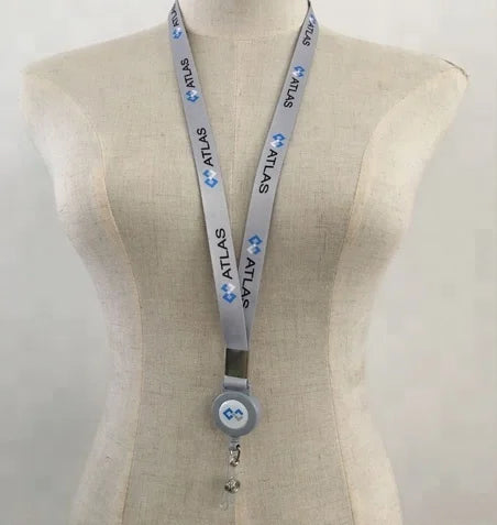 OEM Customizable Polyester Lanyard with Retractable Badge Clip Full Color Thermal Transfer Sublimation Printing