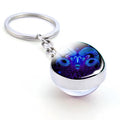 New Arrival 12 Zodiac Sign Keychains Sphere Ball Crystal Key Chains Key Rings Scorpio Leo Aries Constellation for Birthday Gifts