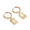 2024 Trending Women's Gold-Plated Stainless Steel Earrings Twisted Rope Square Hoop for Weddings Parties and Gifts