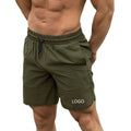 Men's Casual Mid Length Shorts Anti-Wrinkle Four-Way Stretch Plain Dyed Logo Design with Elastic Waist Closure
