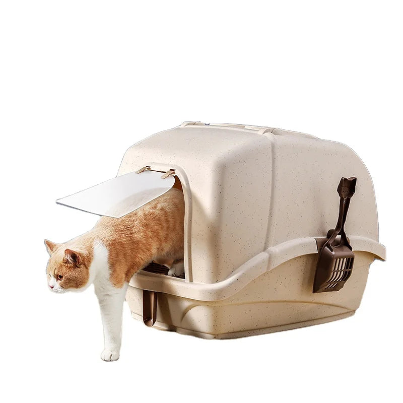 Durable Thicken Automatic Fully Enclosed Cats Sandbox Anti Splash Large Space Pet Cat Toilet Litter Box Basin