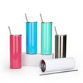 600ml/20OZ Eco-Friendly Stainless Steel Vacuum Flask Sublimation Blank Straight Tumbler Straw Colorful Stainless Steel Straight
