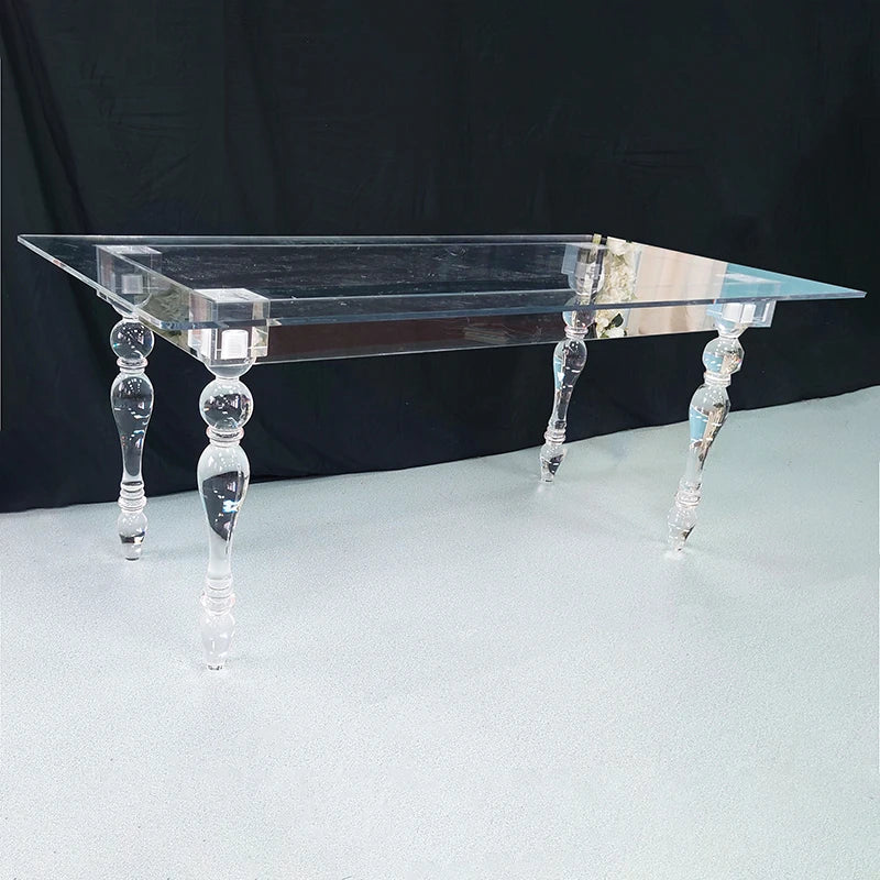 Dining Table Acrylic Table for Wedding Event Decoration Home Furniture Plastic BJ210511-102 Latest Design Square Shape Acrylic