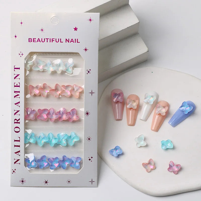 25pcs/bag Mini Mix Shape Glass Crystal Nail Art Rhinestone Stone Diamond DIY Manicure Decoration Accessories